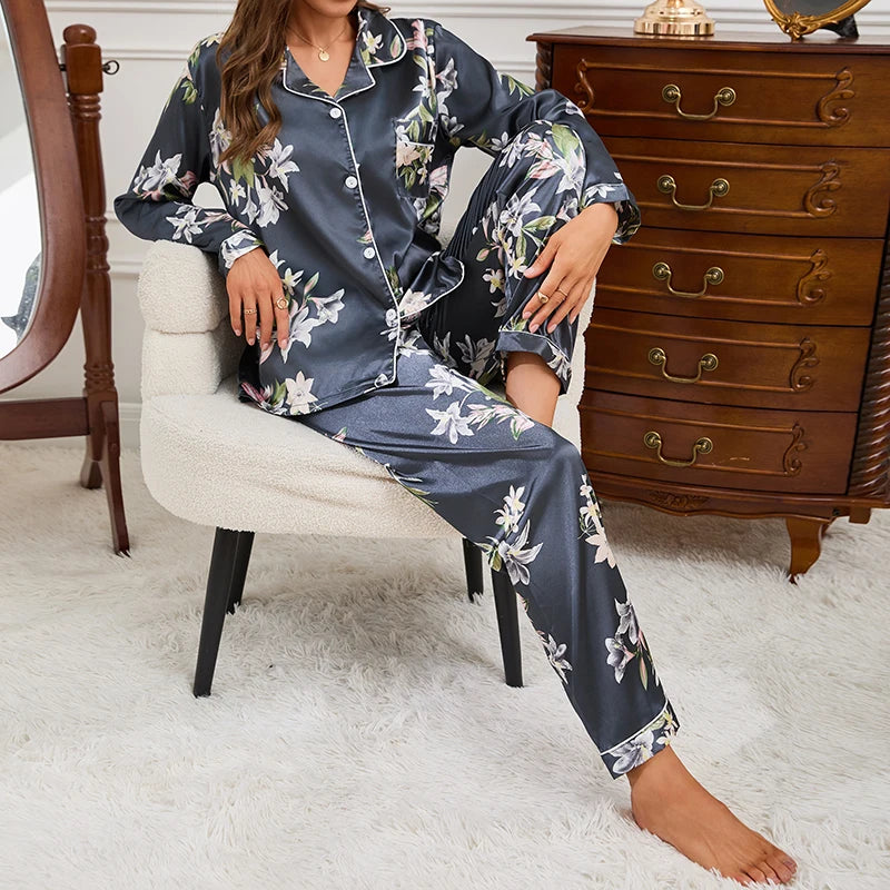 Pyjama Satin Femme Pour Week-End Cocooning