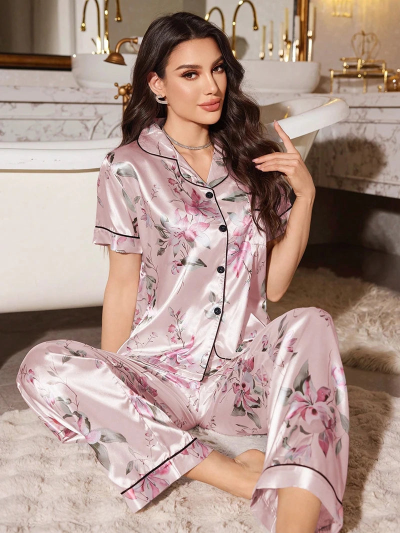 Pyjama Satin Femme Soyeux Et Confortable