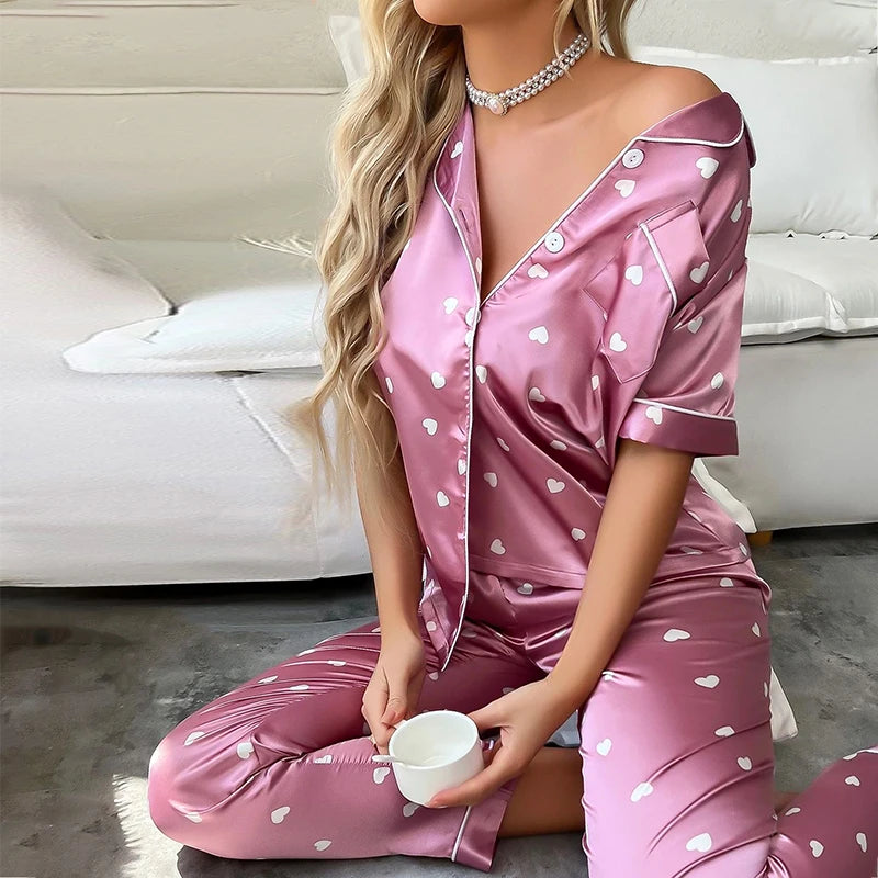 Pyjama Satin Sexy Femme Touche Romantique