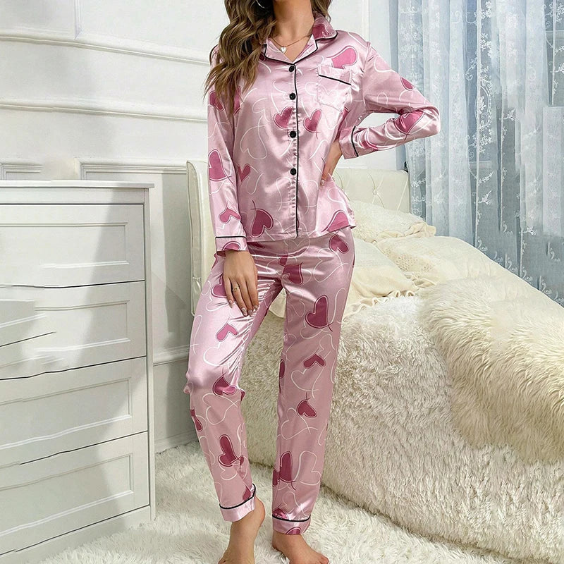 Pyjama Satin Femme Pour Automne Doux