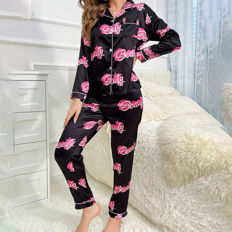 Pyjama Satin Sexy Femme Style Glamour Discret
