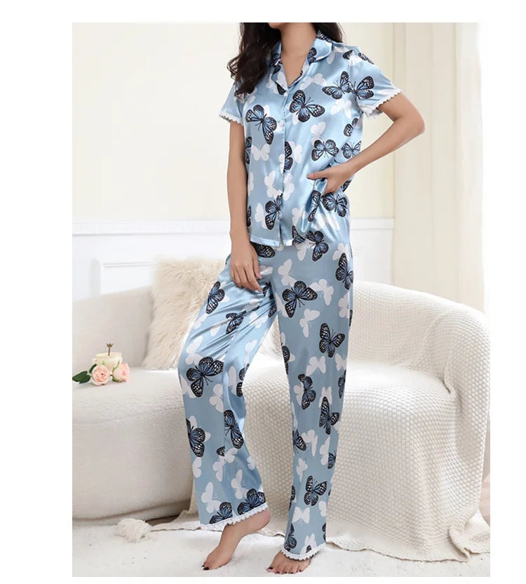 Pyjama Satin Sexy Femme Silhouette Elégante