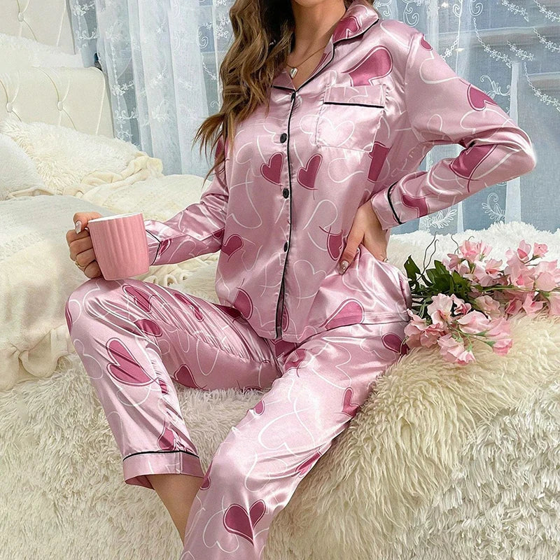 Pyjama Satin Femme Pour Automne Doux