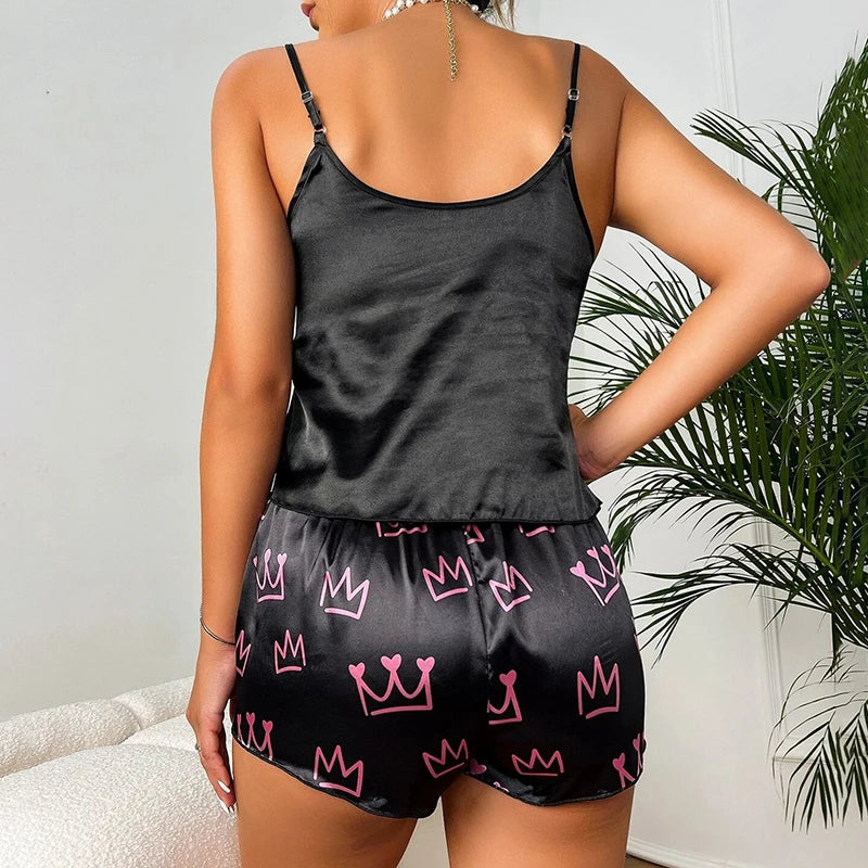 Pyjama Satin Débardeur Femme