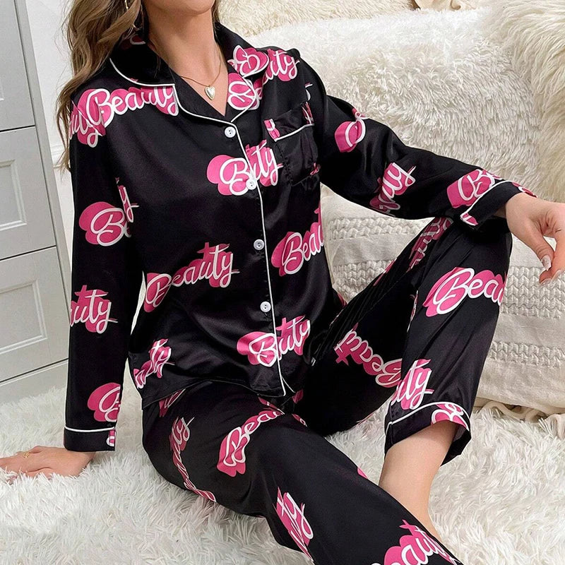 Pyjama Satin Sexy Femme Style Glamour Discret