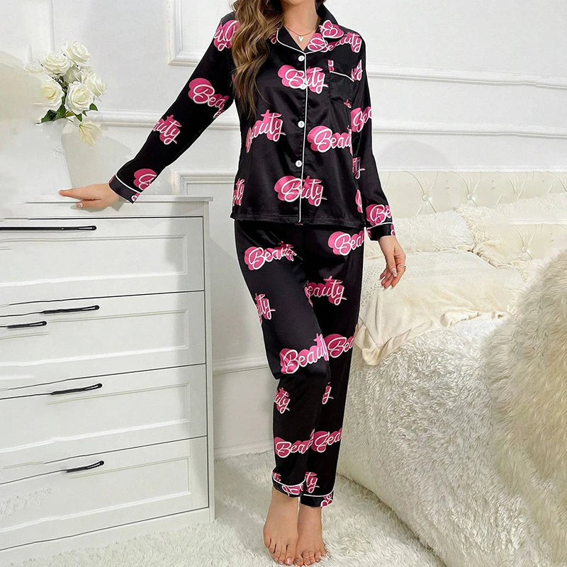 Pyjama Satin Sexy Femme Style Glamour Discret