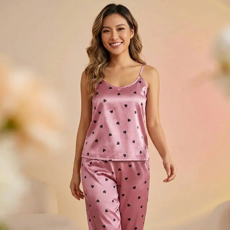 Pyjama Satin Sexy Femme Pour Nuit De Noces