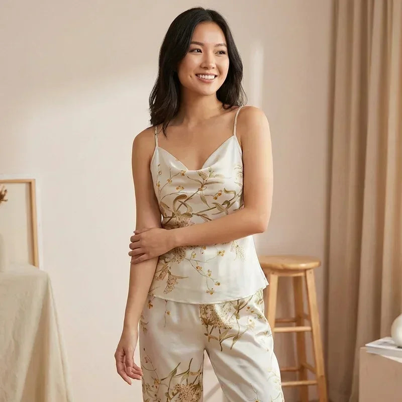 Pyjama Satin Femme Sensation Douce Sur La Peau