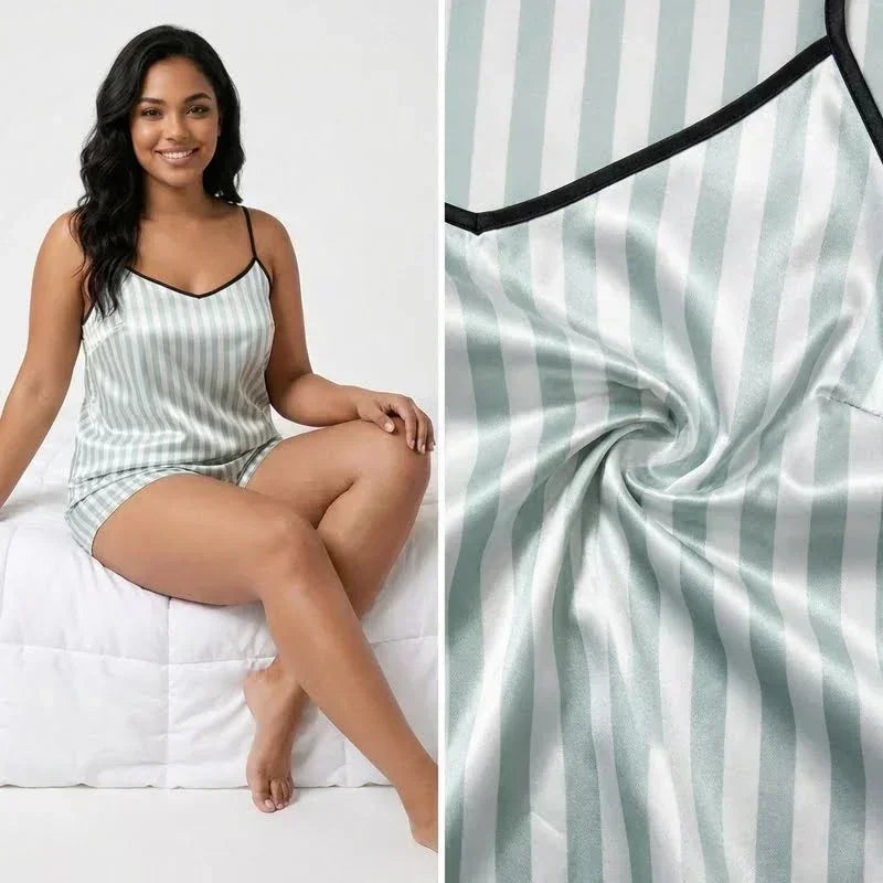 Pyjama Satin Femme – Taille Elastique Ajustable