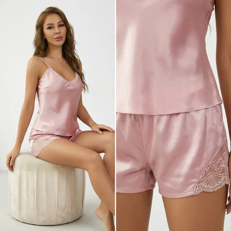 Pyjama Femme Satin Dentelle