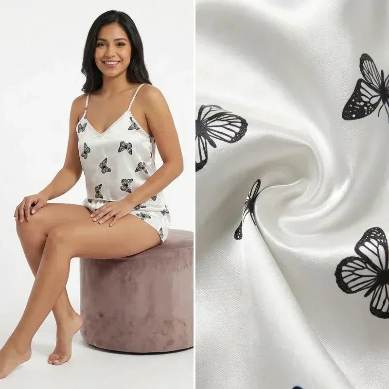 Pyjama Satin Sexy Femme Pour Surprise Romantique