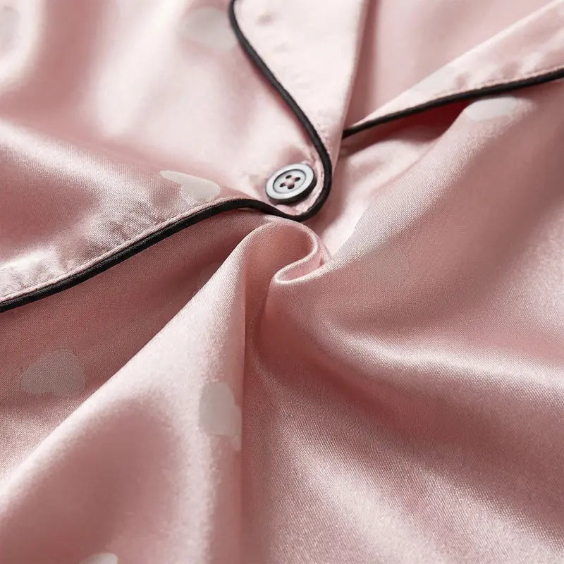 Ensemble Pyjama Satin Short Manche Courte