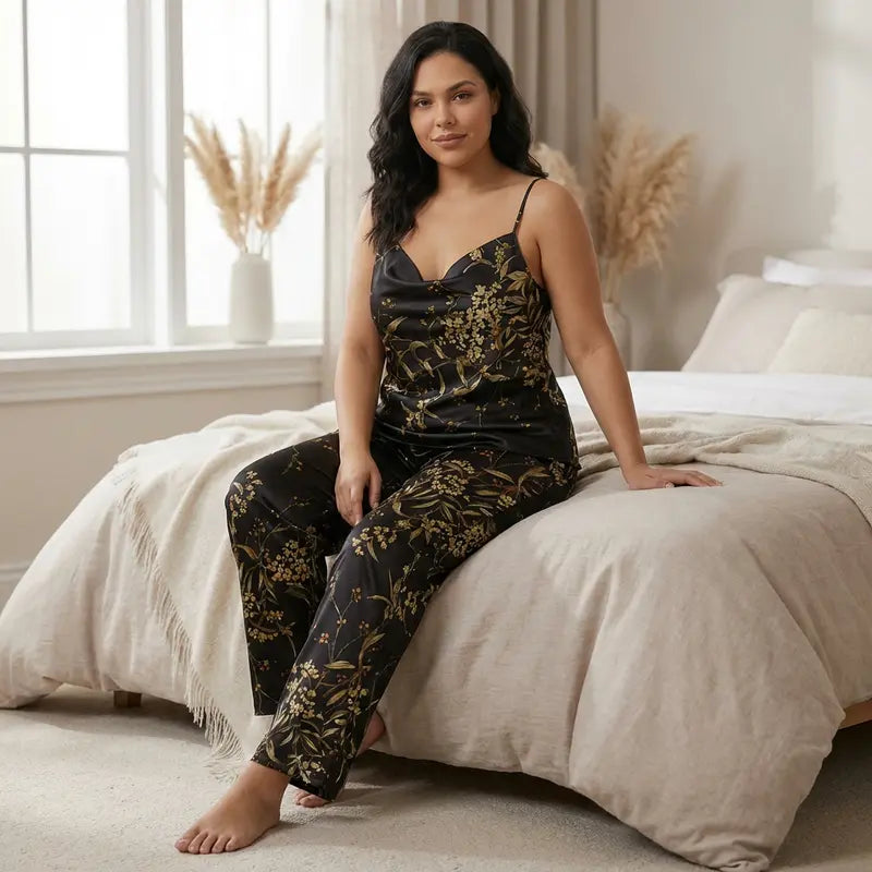 Pyjama Satin Femme Coupe Japonaise Fluide
