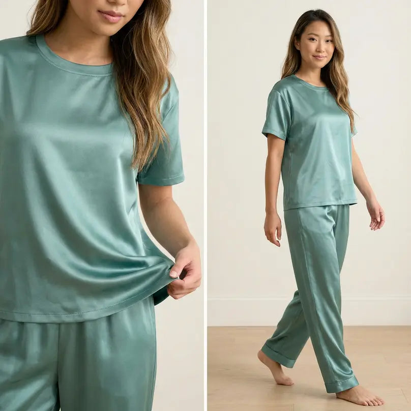 Pyjama Satin Sexy Femme Luxe Adorable