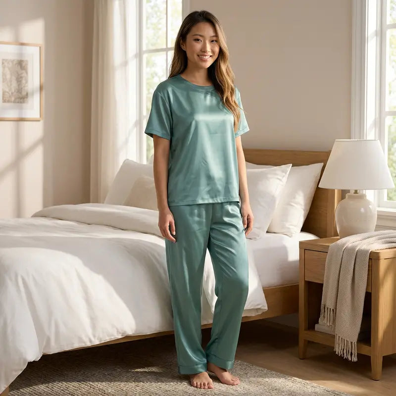 Pyjama Satin Sexy Femme Luxe Adorable