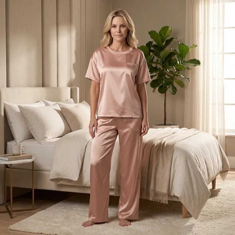 Pyjama Satin Sexy Femme Pour Anniversaire De Mariage