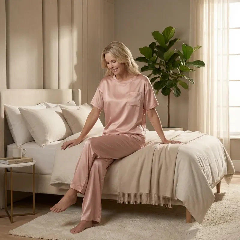 Pyjama Satin Sexy Femme Pour Anniversaire De Mariage